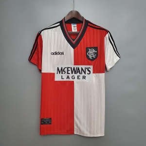 Retro 95/96 Rangers Red and White Soccer Jersey