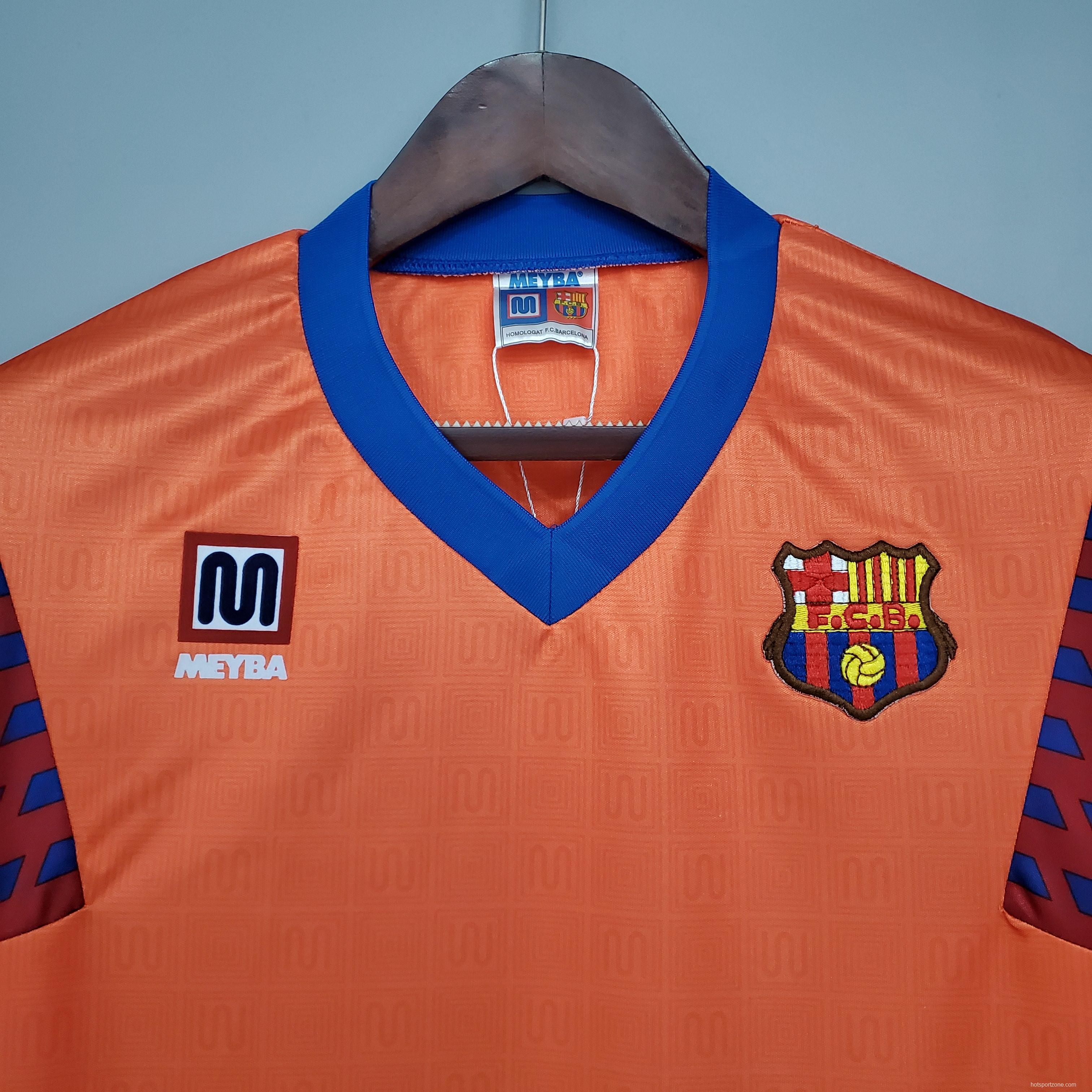 Retro 89/92 Barcelona Away Orange Jersey