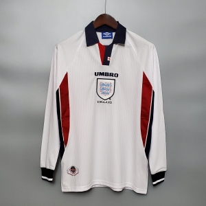 Retro Long Sleeve 1998 England home S- XXL Soccer Jersey