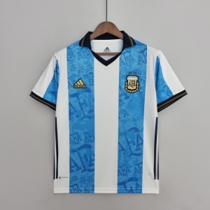 2022 Argentina Commemorative Edition White Blue Soccer Jersey
