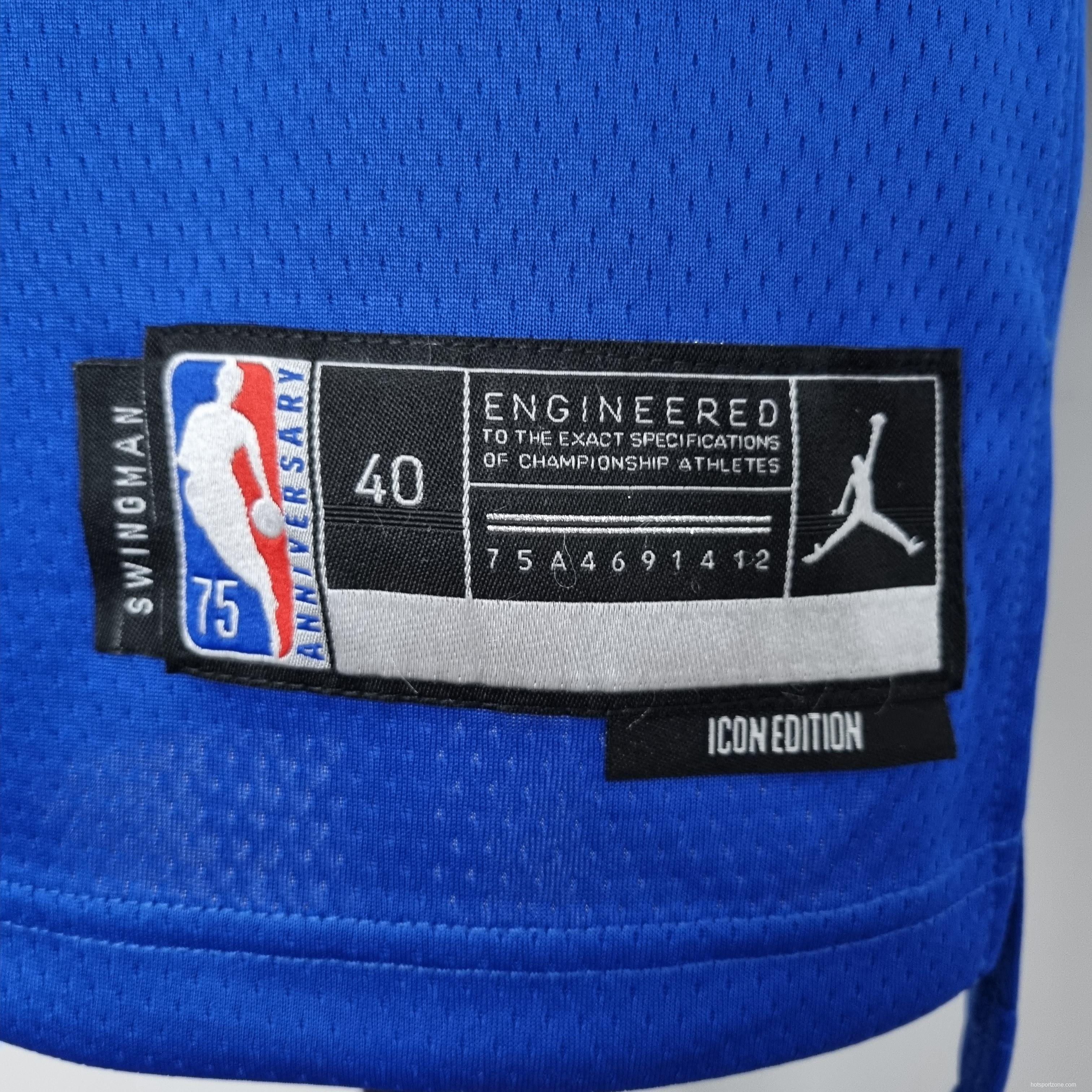 75th Anniversary Ross #4 New York Knicks Jordan Limited Blue NBA Jersey