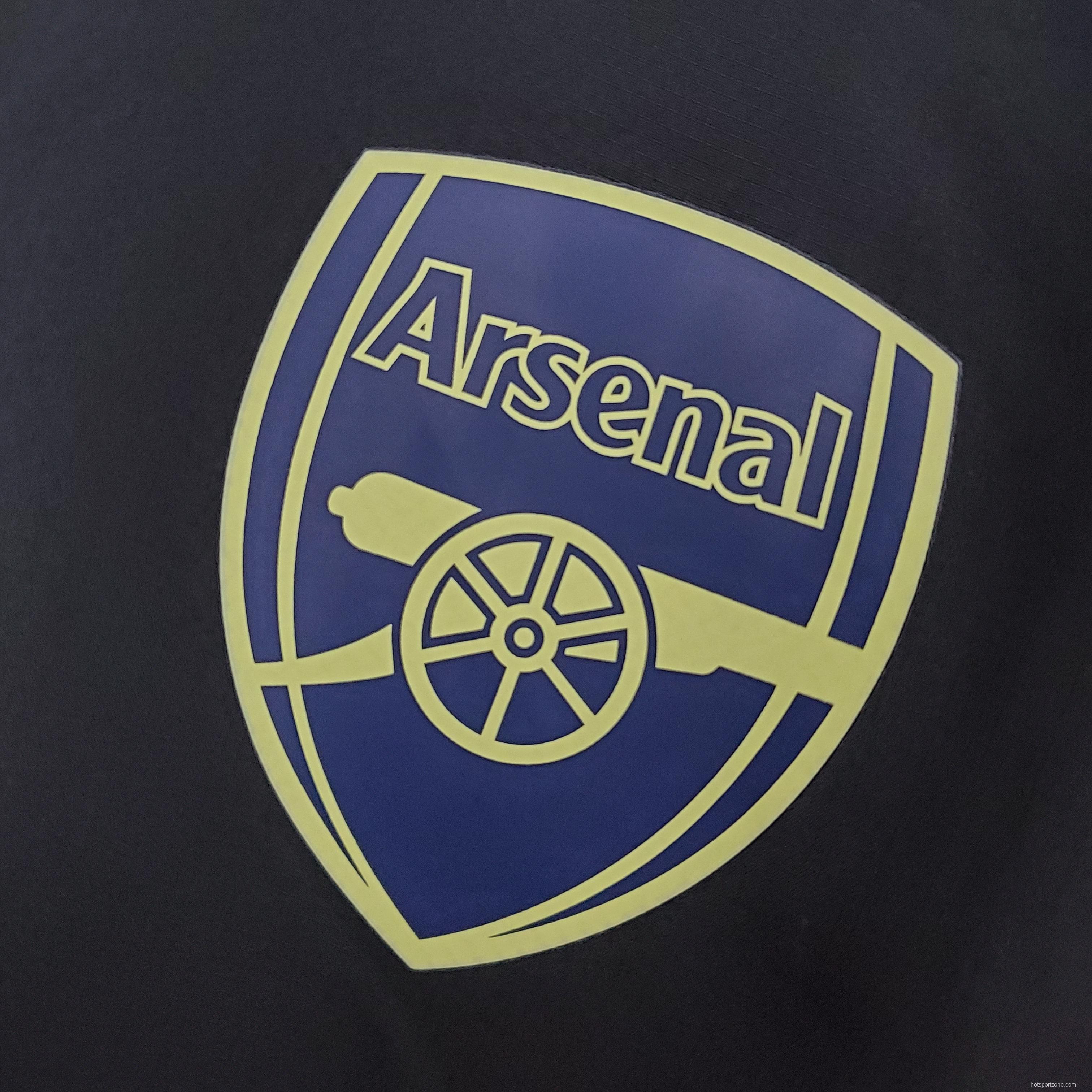 2022 Arsenal Windbreaker Black Soccer Jersey