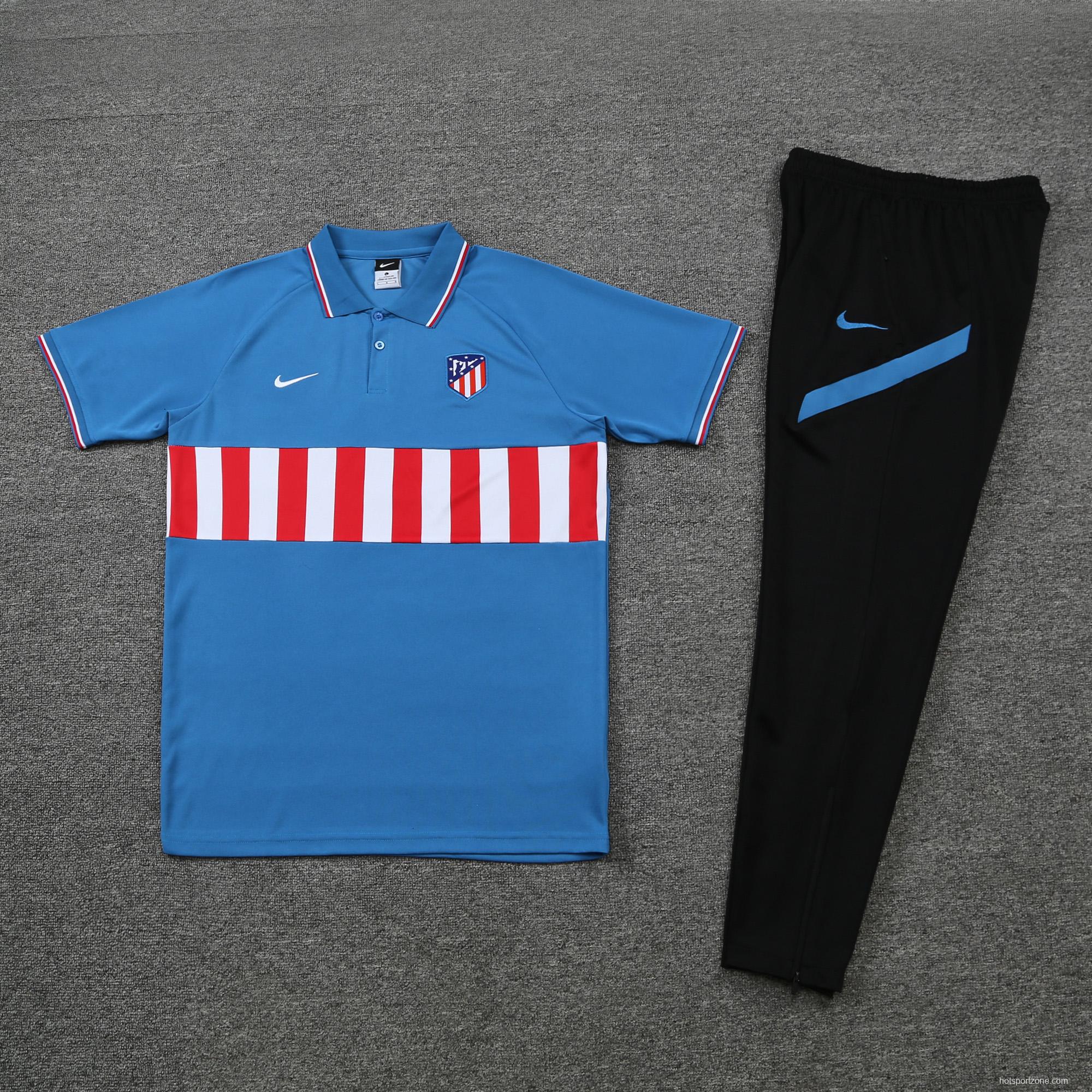 Atletico Madrid POLO kit Blue red and white stripes (not supported to be sold separately)