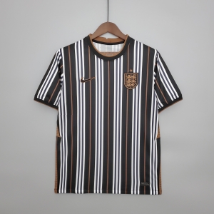 2021 England Special Edition Black and White Soccer Jersey
