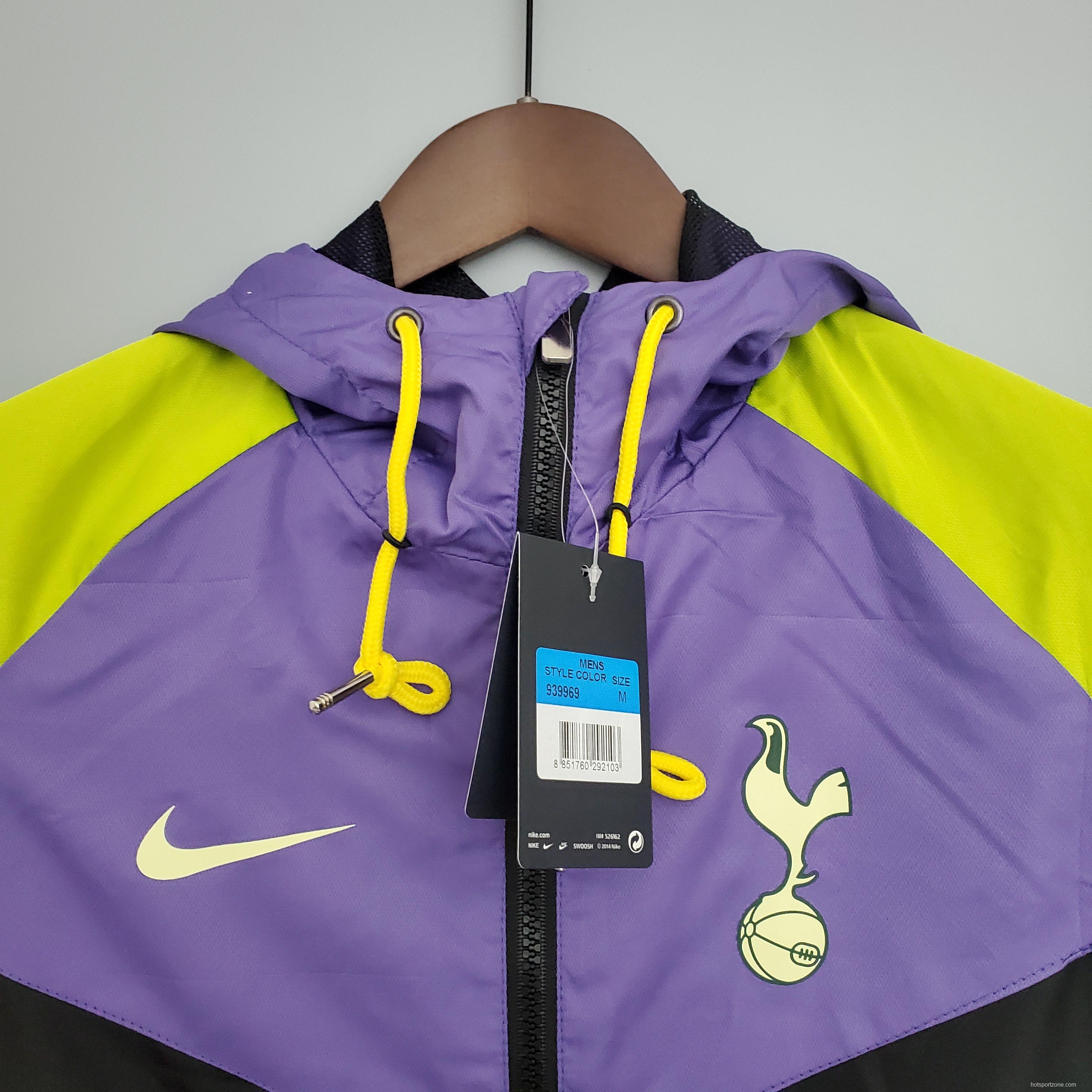 Windbreaker Tottenham Purple Black Soccer Jersey