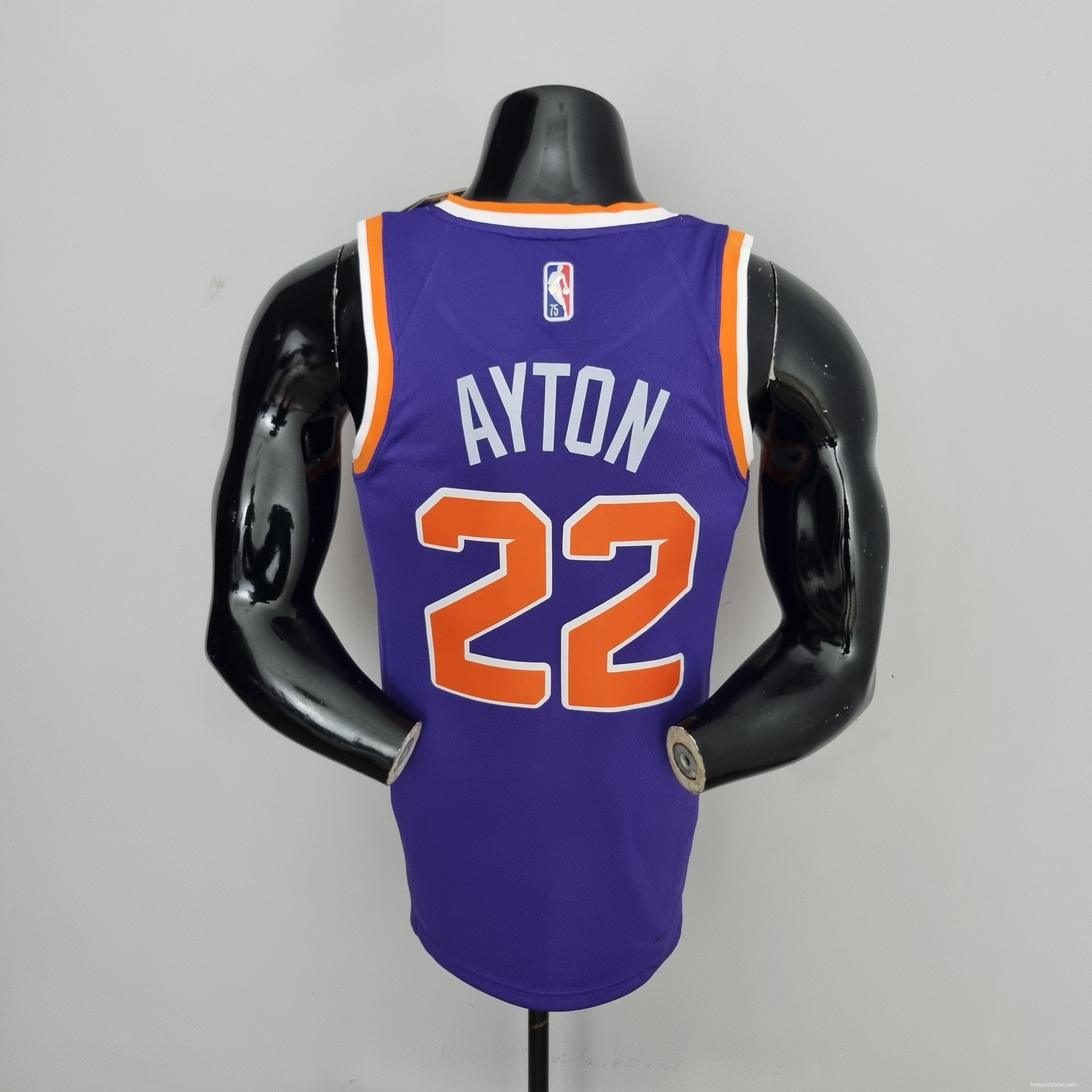 75th Anniversary Ayton #22 Phoenix Suns Purple NBA Jersey