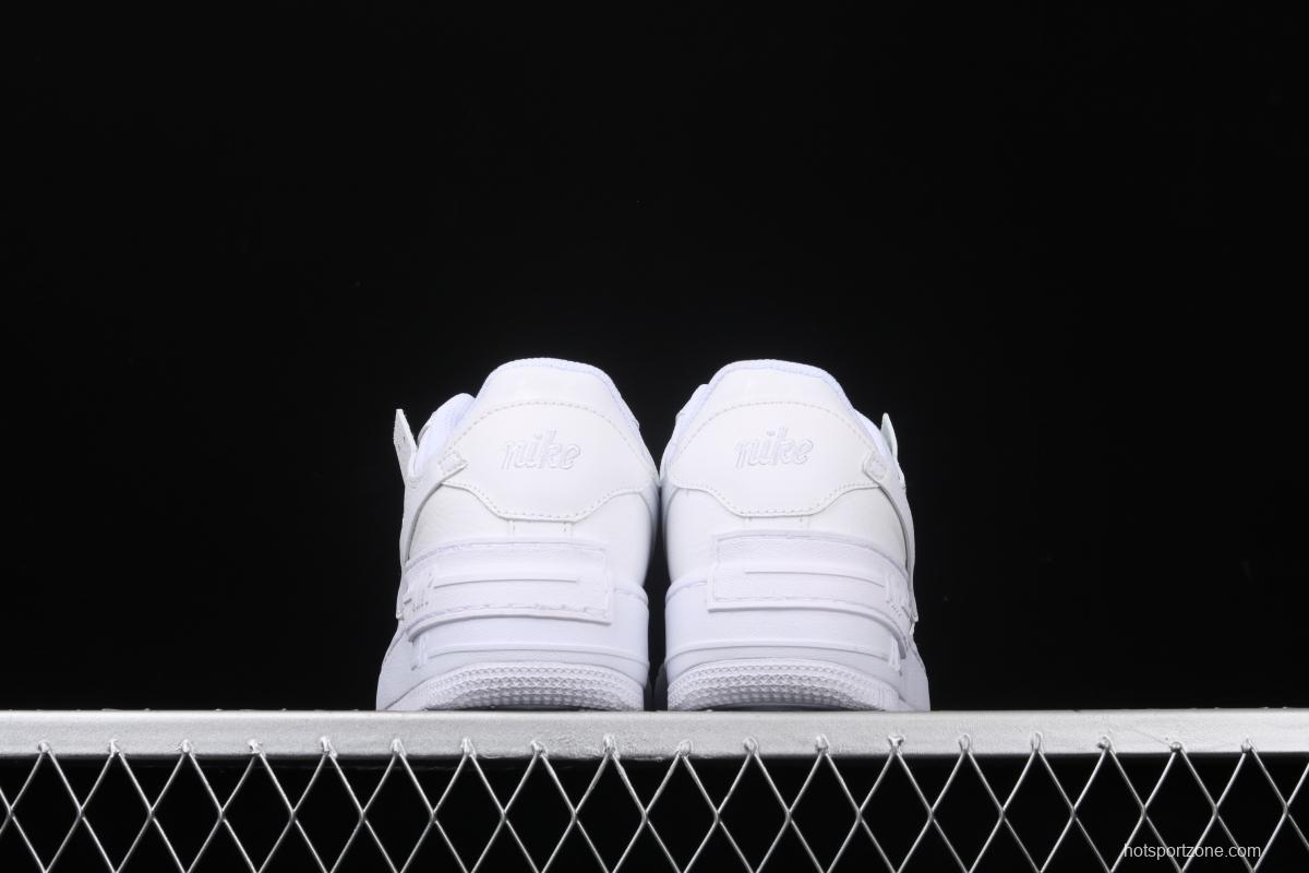 NIKE Air Force 1 ShAdidasow all white light weight heightened low-top white board shoes CI0919-100