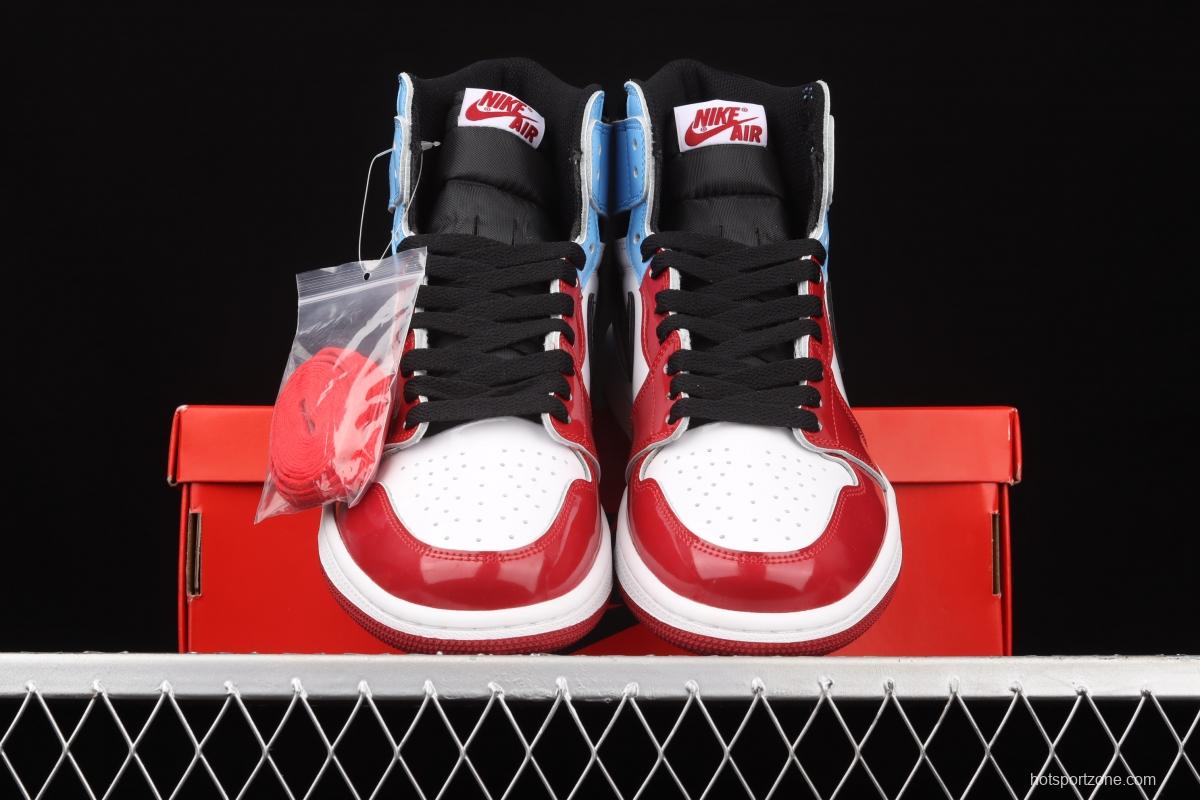 Air Jordan 1 Fearless Gao Bang red and blue lacquered leather CK5666-100