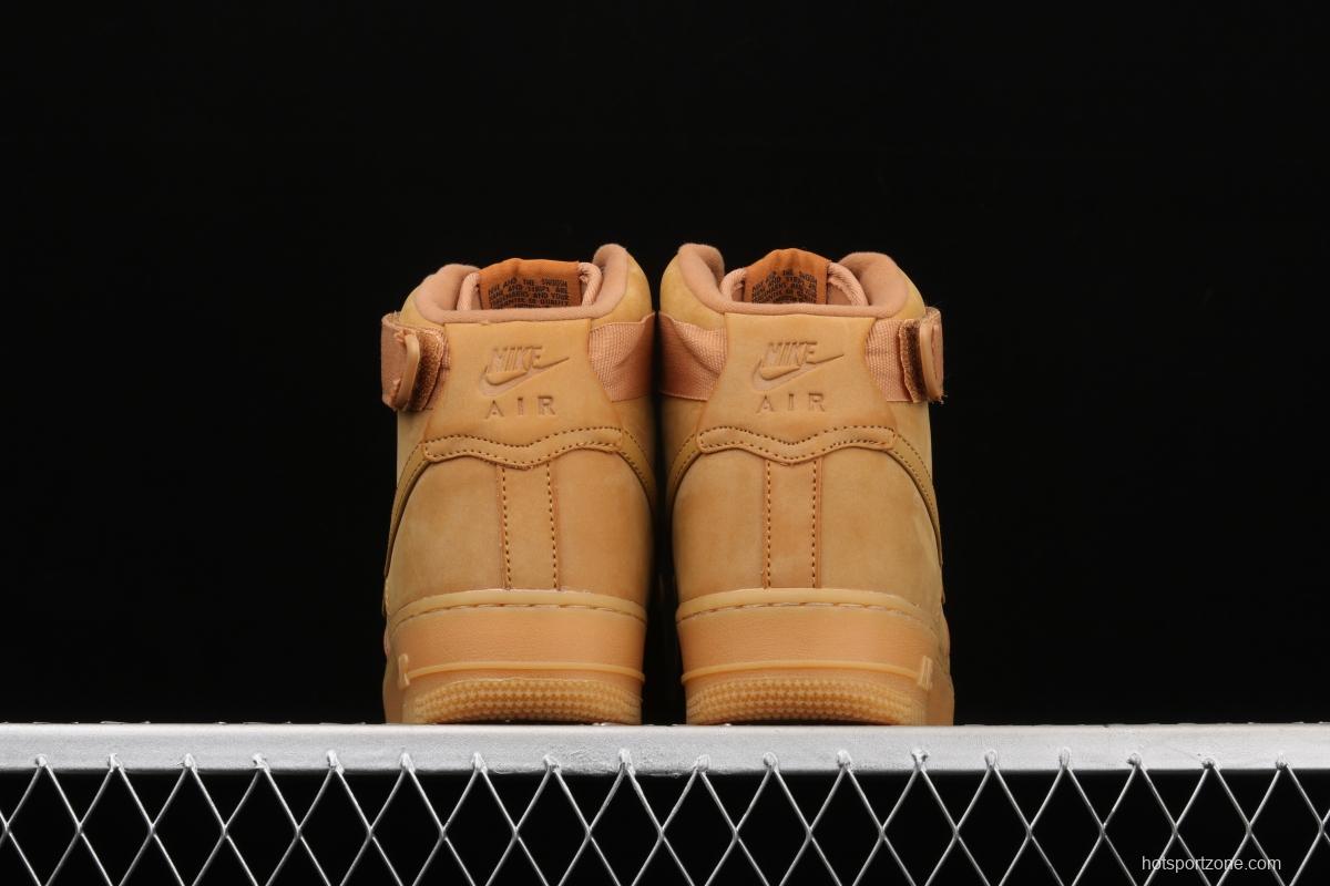 NIKE Air Force 1 High'07 2019 new wheat color high upper shoes CJ9178-200