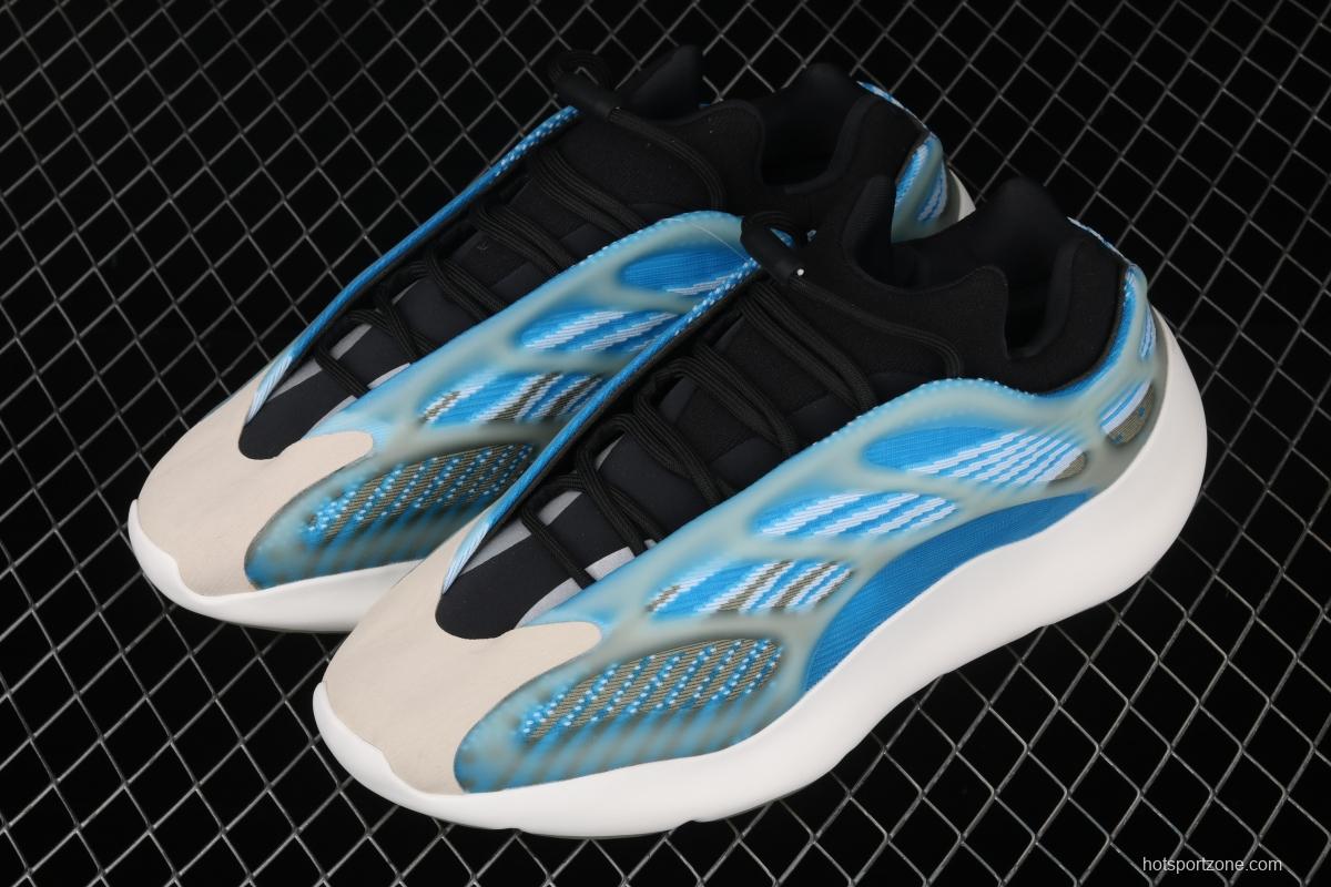 Adidas Yeezy 700V3 Azael G54850 Kanye Coconut 700V3 profiled blue and white luminous running shoes