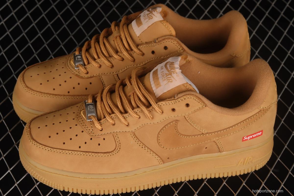 Supreme x NIKE Air Force 1 Low AF1 Collaboration Wheat Suede Low-Top Casual Sneakers DN1555-200