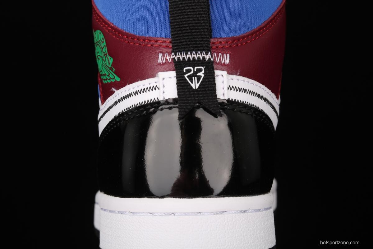 Air Jordan 1 Mid Multicolor color splicing Zhongbang basketball shoes DB5454-001