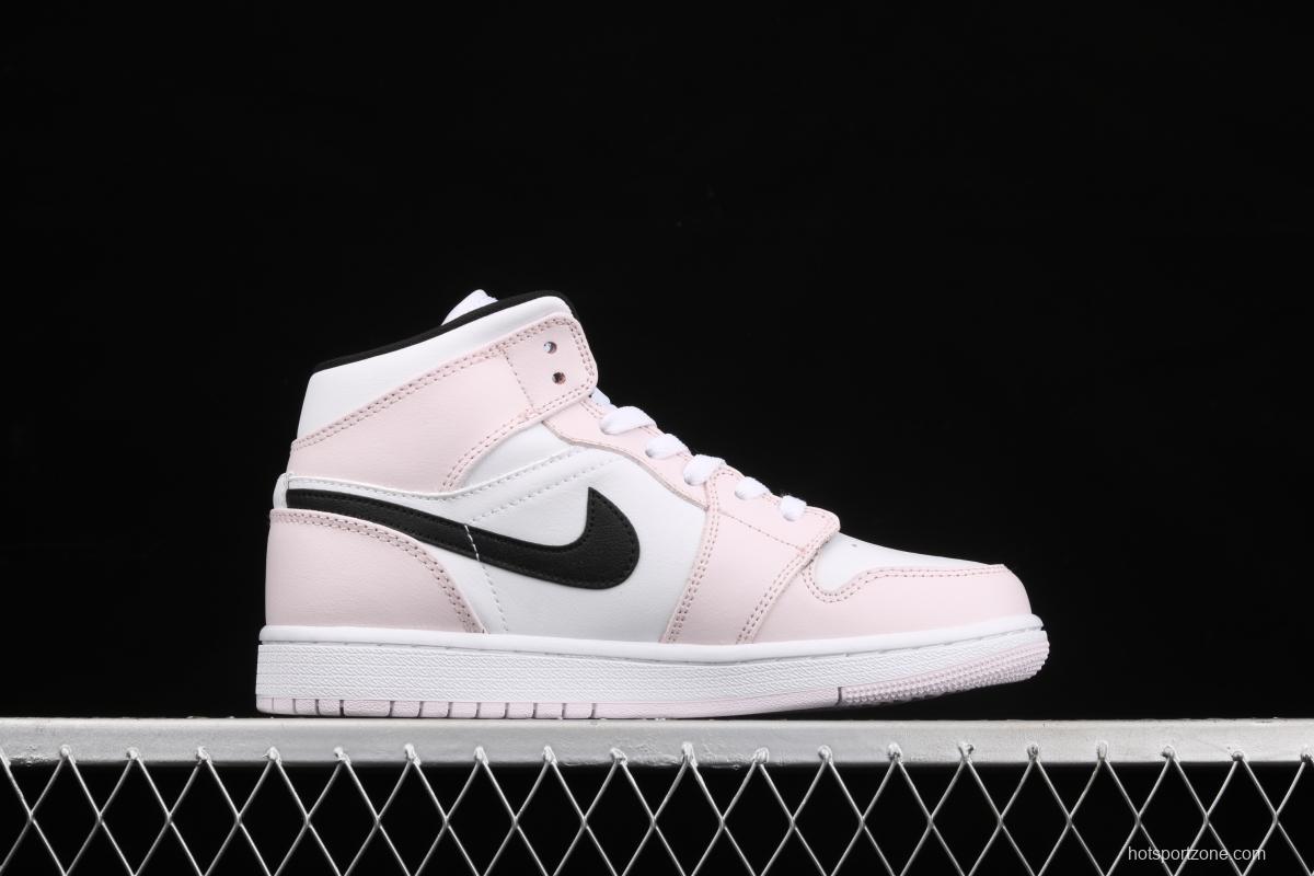 Air Jordan 1 Mid Rose Powder Violet Basketball shoes BQ6472-500