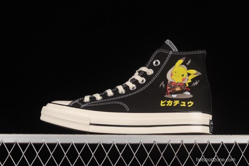 Converse Chuck 1970s x Pokemon Pokemon Pikachu cute and playful limited edition Samsung standard canvas shoes 162050C