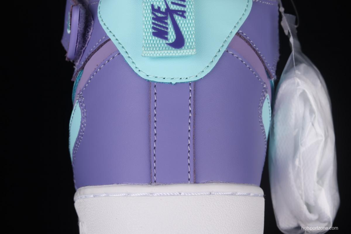 NIKE Air Force 1 Mid sells blue and purple color Zhongbang leisure board shoes CV3039-107overseas