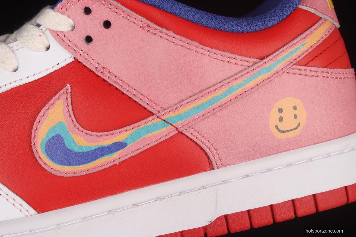 Cactusplantfleamarket x NIKE DUNK Low Rainbow smiley face joint style rainbow mandarin duck joint style low-side sports leisure board shoes LF4587-001