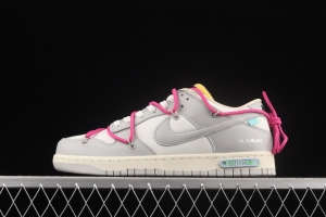 OFF-White x NIKE DUNK Low OW white and gray leisure sports skateboard shoes DM1602-122