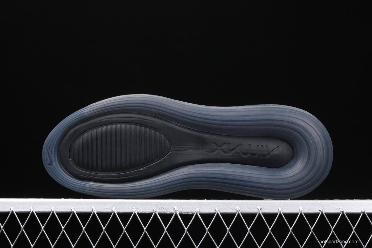 NIKE Air Max 720 Black/Blue/wave point full palm air cushion running shoes AO2924-003