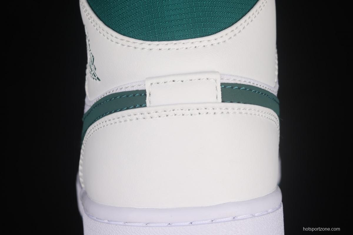 Air Jordan 1 Mid Mystic Green mysterious green basketball shoes CD6859-103