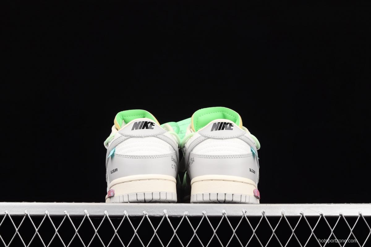 OFF-White x NIKE DUNK Low 04 of 50 OW white gray leisure sports skateboard shoes DM1602-108