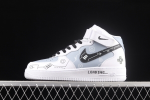 NIKE Air Force 11607 Mid PS5 video game theme black and white gray glossy shoes body upper casual board shoes CW2288-115