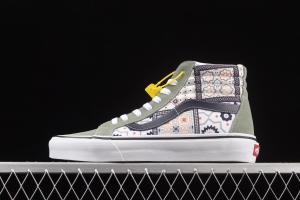 Vans Sk8-Hi Moroccan style theme series high top leisure sports shoes VN0A4BV8688