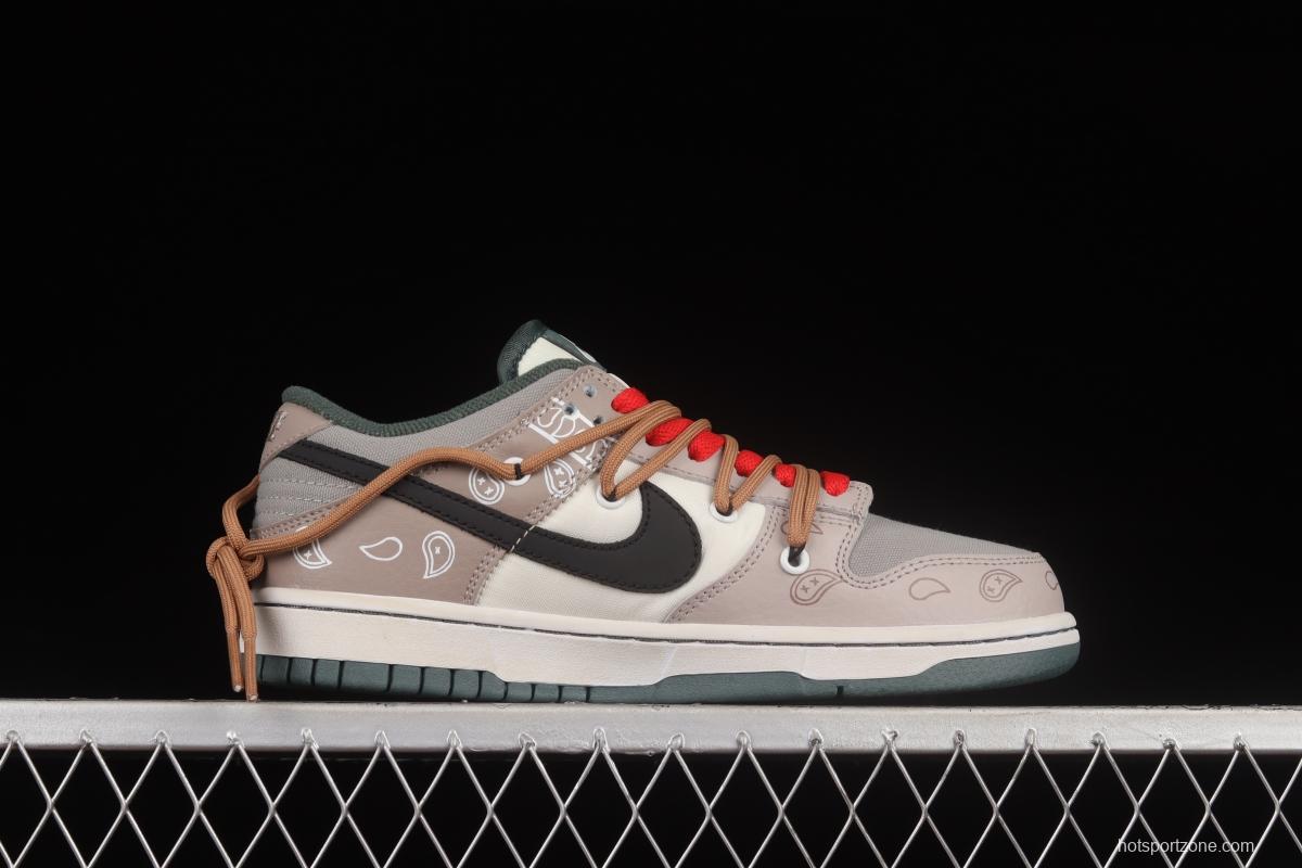 NIKE DUNK Low Retro Vibe style distressed deconstructed shoelaces tan SB low-top sneakers DH0957-100