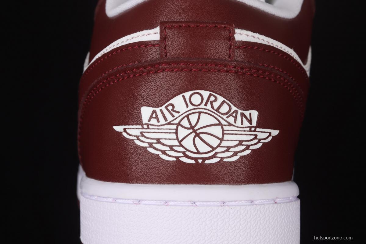 Air Jordan 1 Low red and white low top basketball shoes DC0774-116