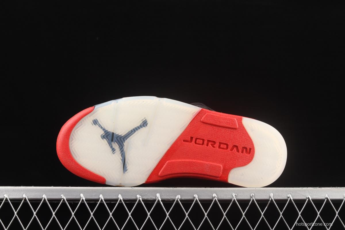 Air Jordan 5 Satin Bred black and red silk 3M reflective basketball shoes 136027-006