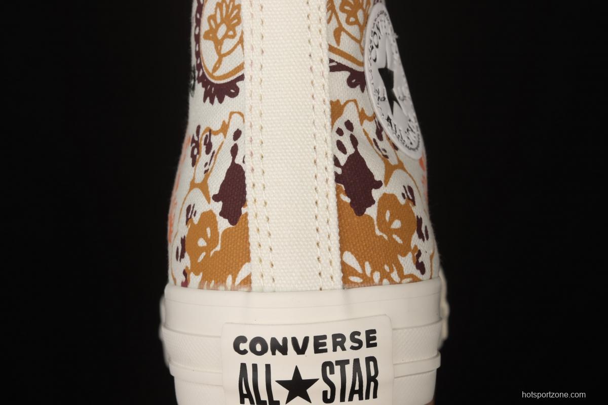 Converse All Star Converse cashew flower series high upper board shoes 572543C