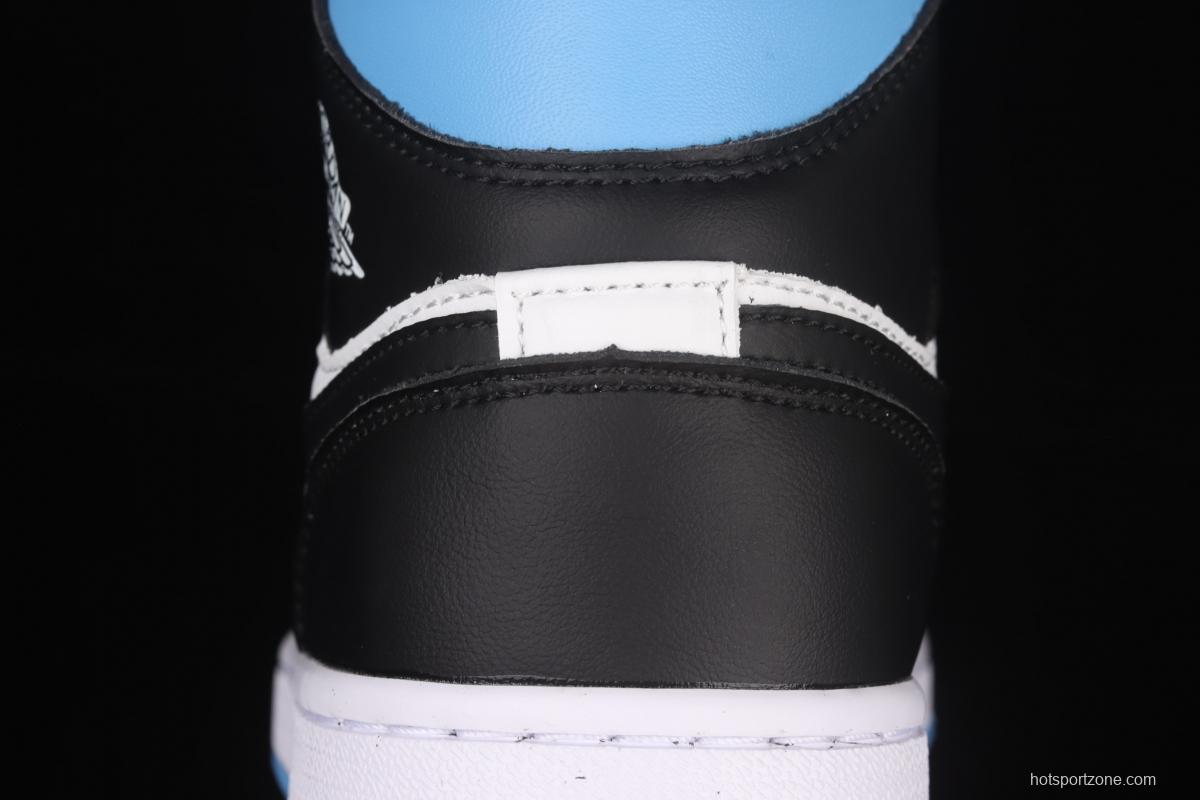 Air Jordan 1 Mid SE black, white and blue BQ6472-102