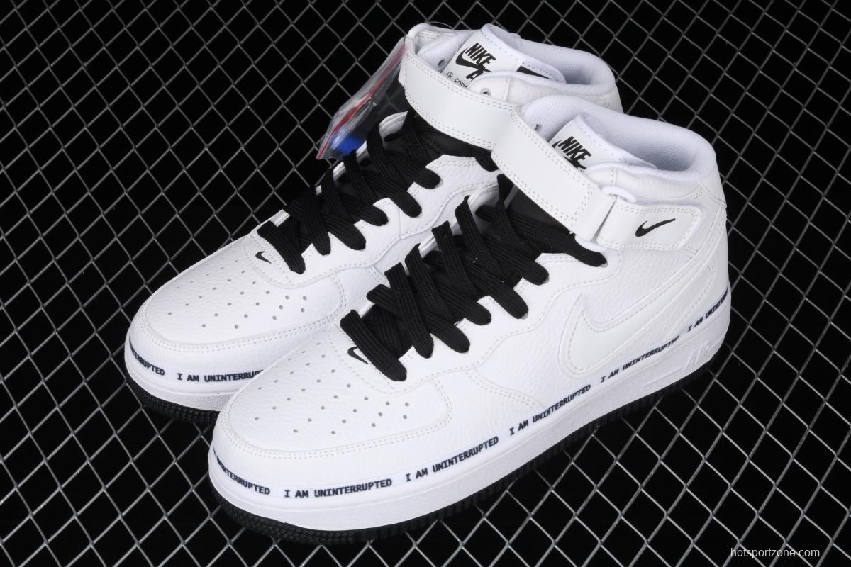 NIKE Air Force 11607 Mid x Uniterrupted white and blue graffiti James co-signed the same 3M reflective medium-side leisure sports board shoes BC2306-460