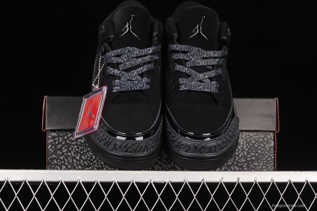 Air Jordan 3 Black Cement AJ3 matte black cement 136064-002