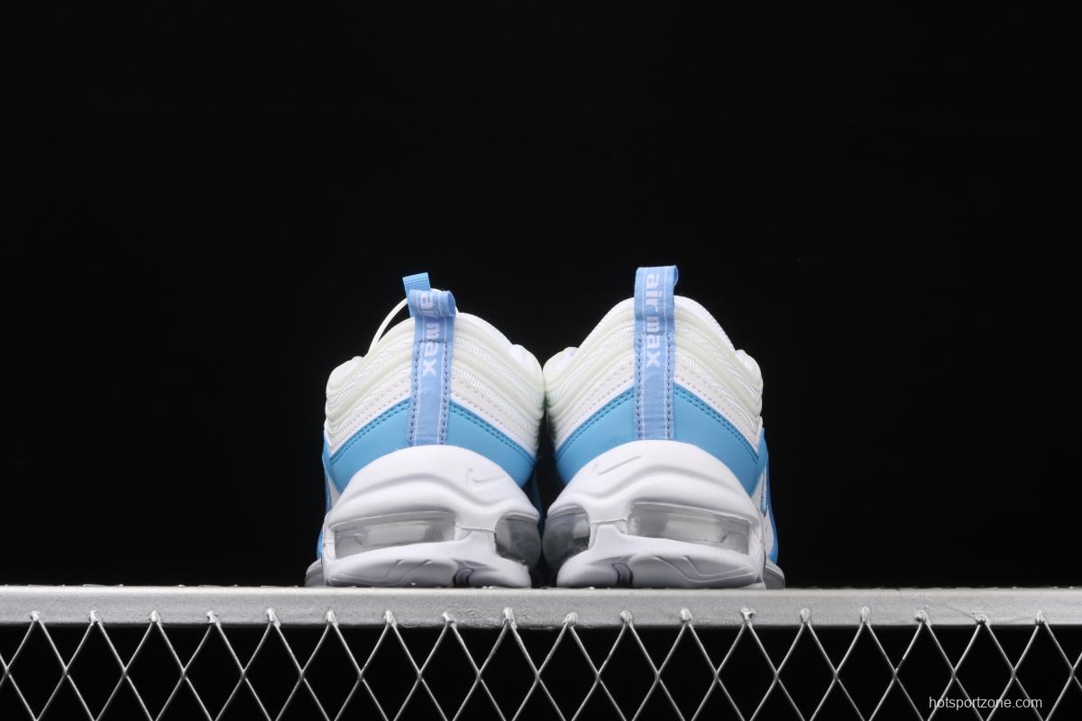 NIKE Air Max 97 Essential White Blue simple White Blue 3M reflective bullet Air cushion running shoes BV1982-101