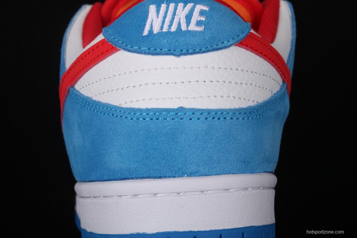 NIKE SB DUNK Low Doraemon robot cat theme color matching low upper skateboard shoes 819674-420