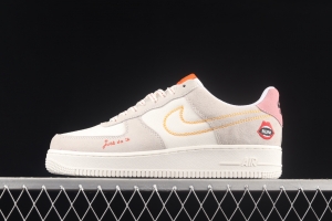 NIKE Air Force 1 Low Sail lipstick embroidered low-top casual board shoes DQ7656-100