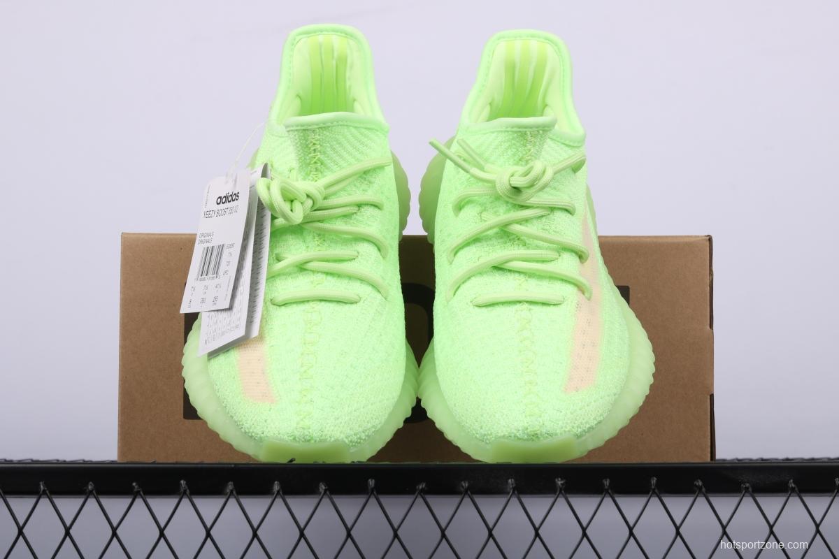 Adidas Yeezy 350 Boost V2 EG5293 Darth Coconut 350 second generation fluorescent green hollowed-out silk color matching