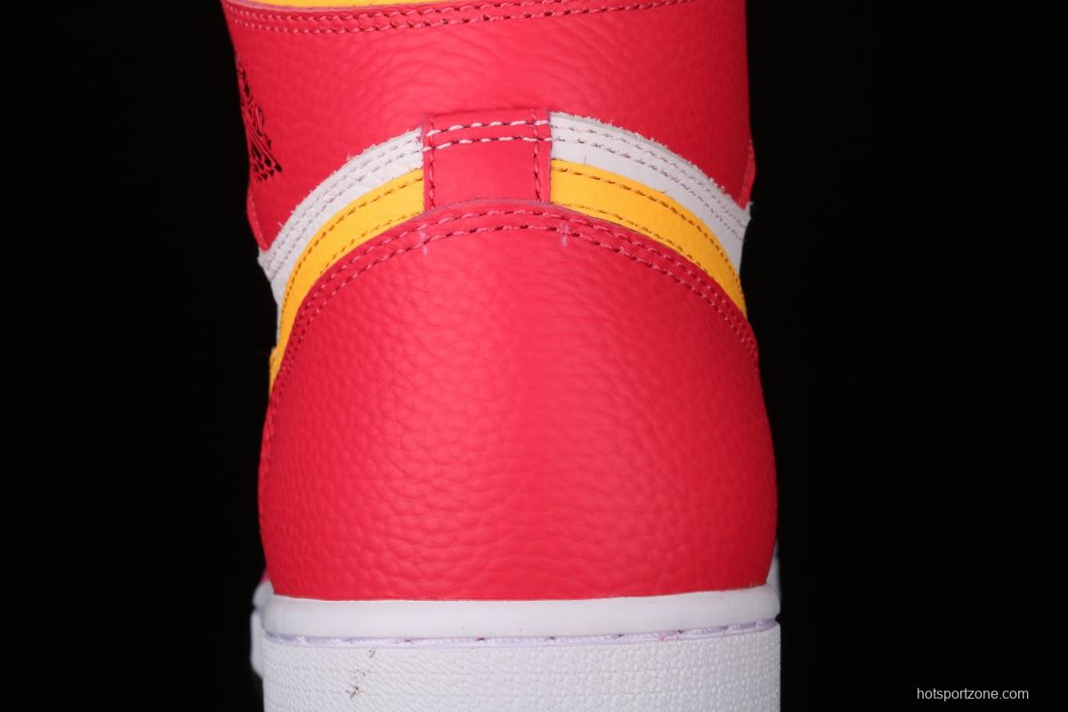 Air Jordan 1 Sail/University Red Olympic white and red high top basketball shoes 555088-603