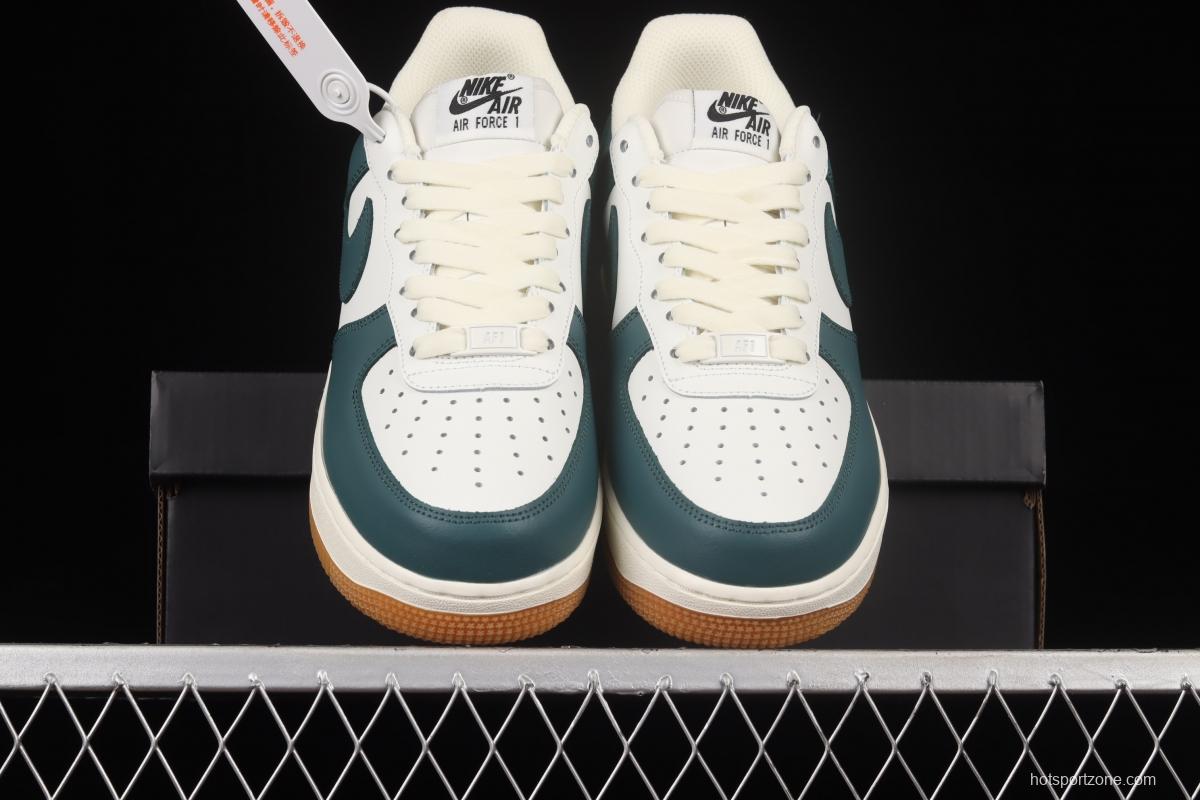 NIKE Air Force 1x07 Low rice white, dark green, low-top casual board shoes AQ2312-306