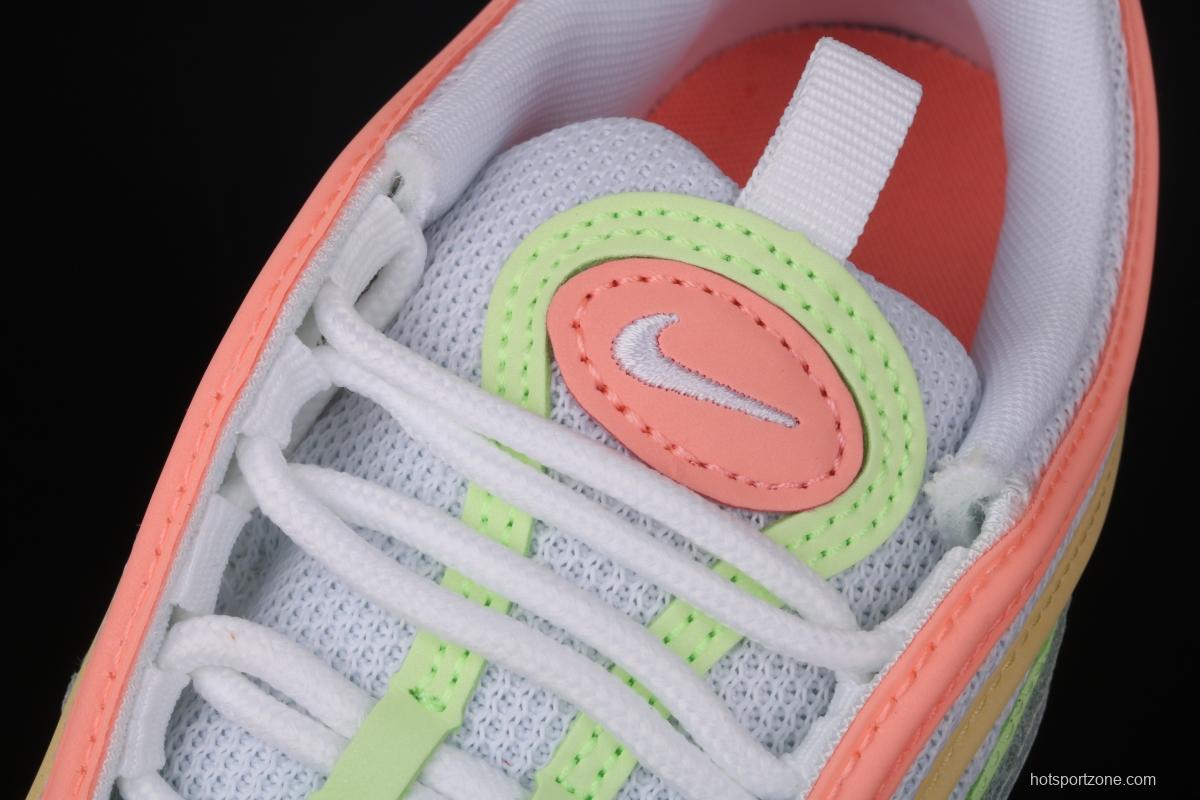 NIKE Air Max 97 ESS White Melon Orange Color bullet Air cushion running shoes CZ6087-100