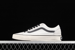 Vans Style 36 million gray rice white side stripes low-edge sports board shoes VN0A3MVLXGL