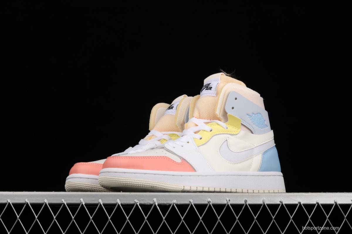 Air Jordan 1 Zoom Air CMFT candy color high top basketball shoes DJ6910-100