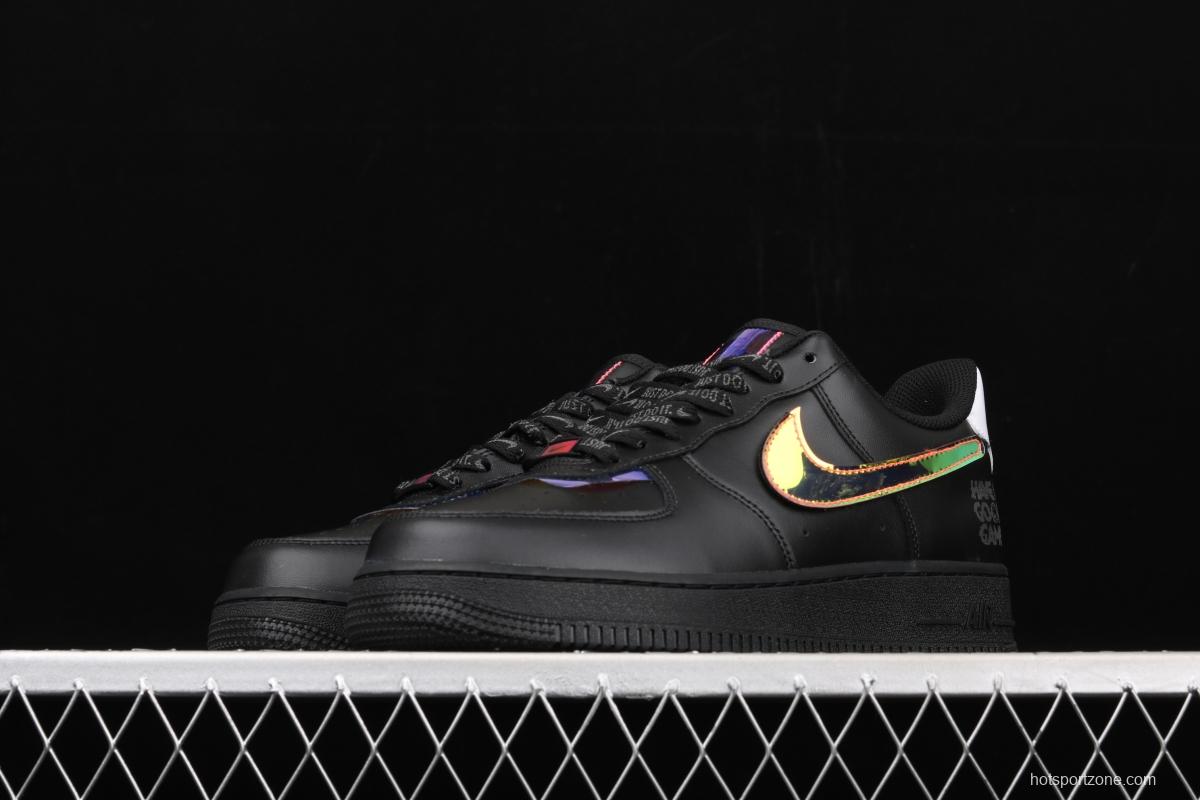 NIKE Air Force 11607 LV8 Good Game video game limits black dazzling laser Velcro low upper board shoes DC0710-101,