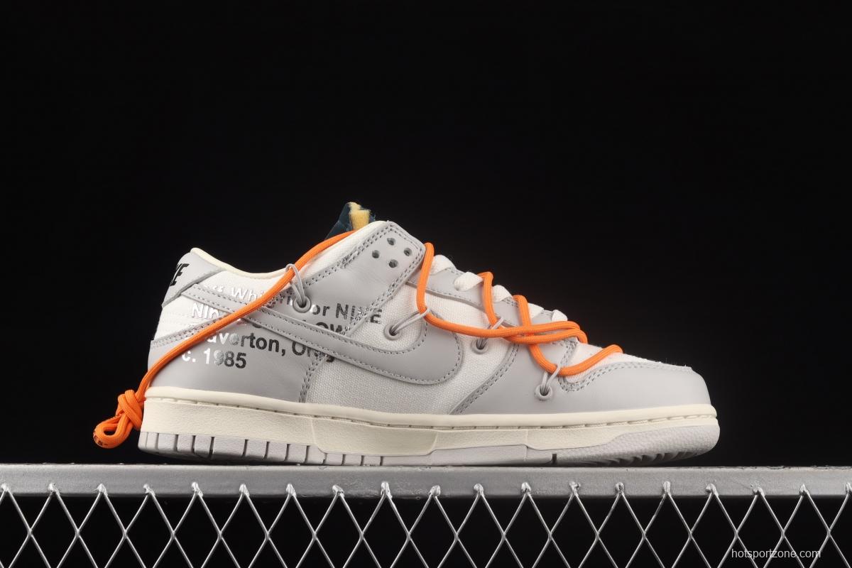 OFF-White x NIKE DUNK Low OW grey leisure sports skateboard shoes DM1602-104