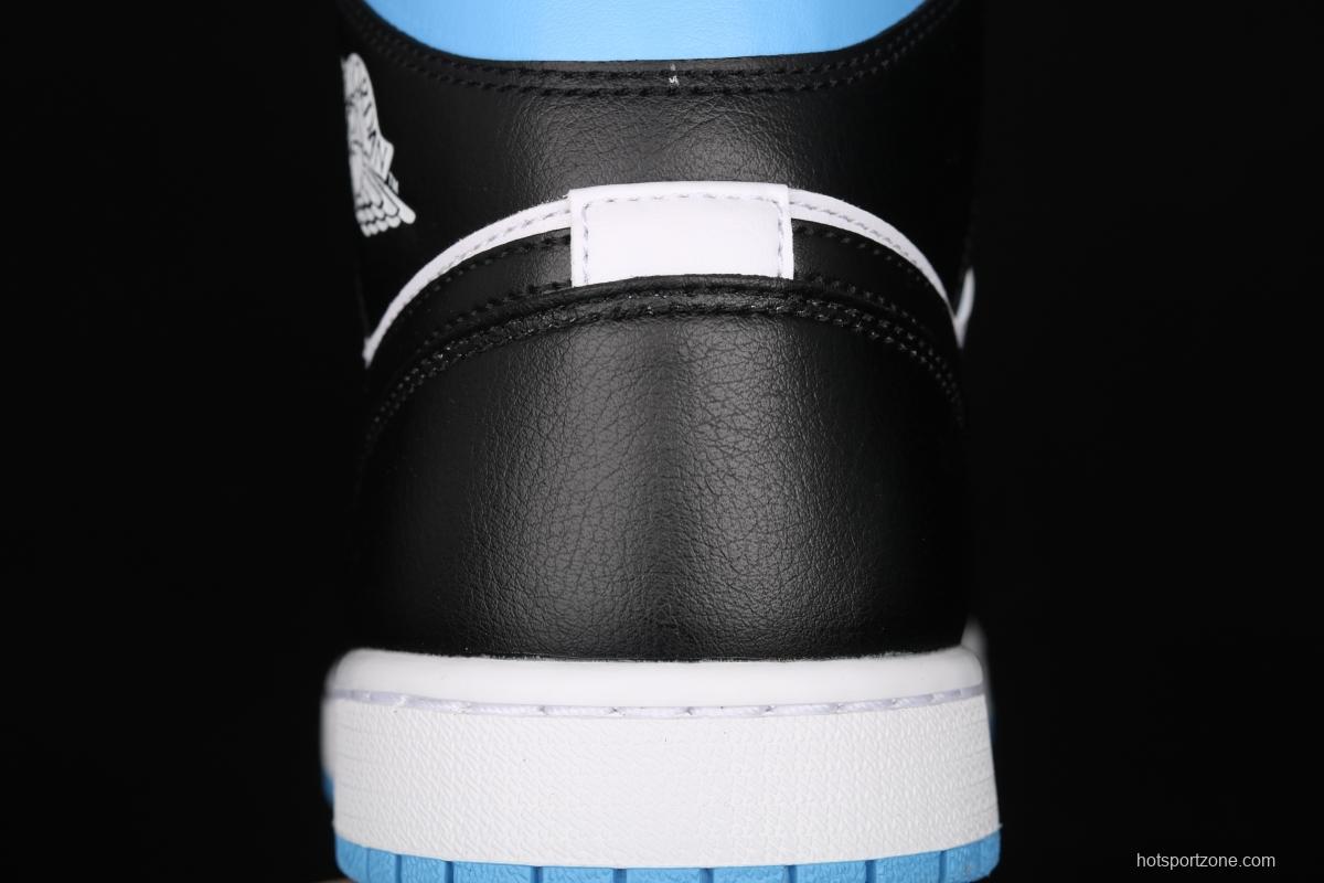 Air Jordan 1 Mid SE black, white and blue BQ6472-102