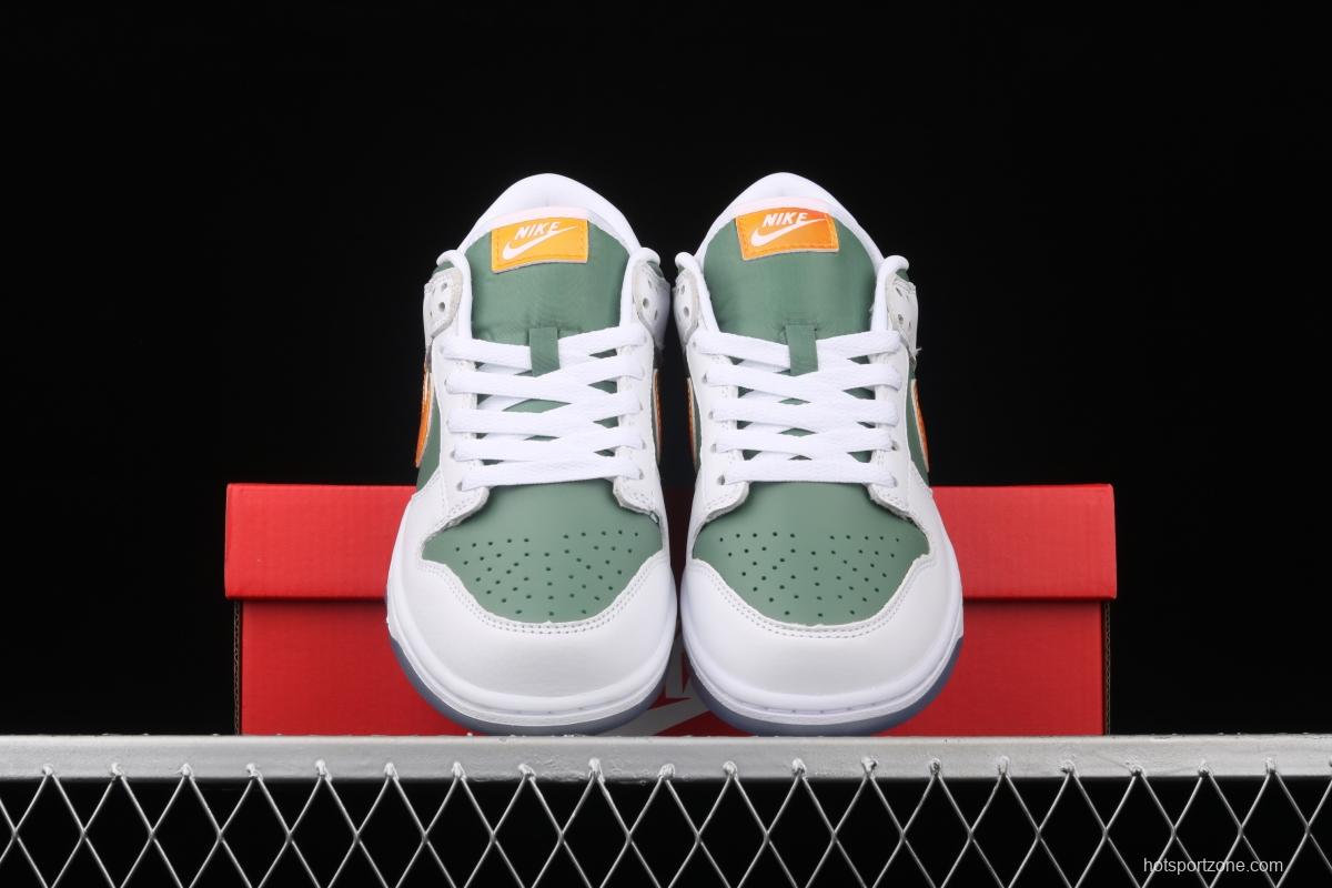 NIKE DUNK Low NY vs NY New York street basketball co-name matching white, green and orange fashion leisure board shoes DN2489-300