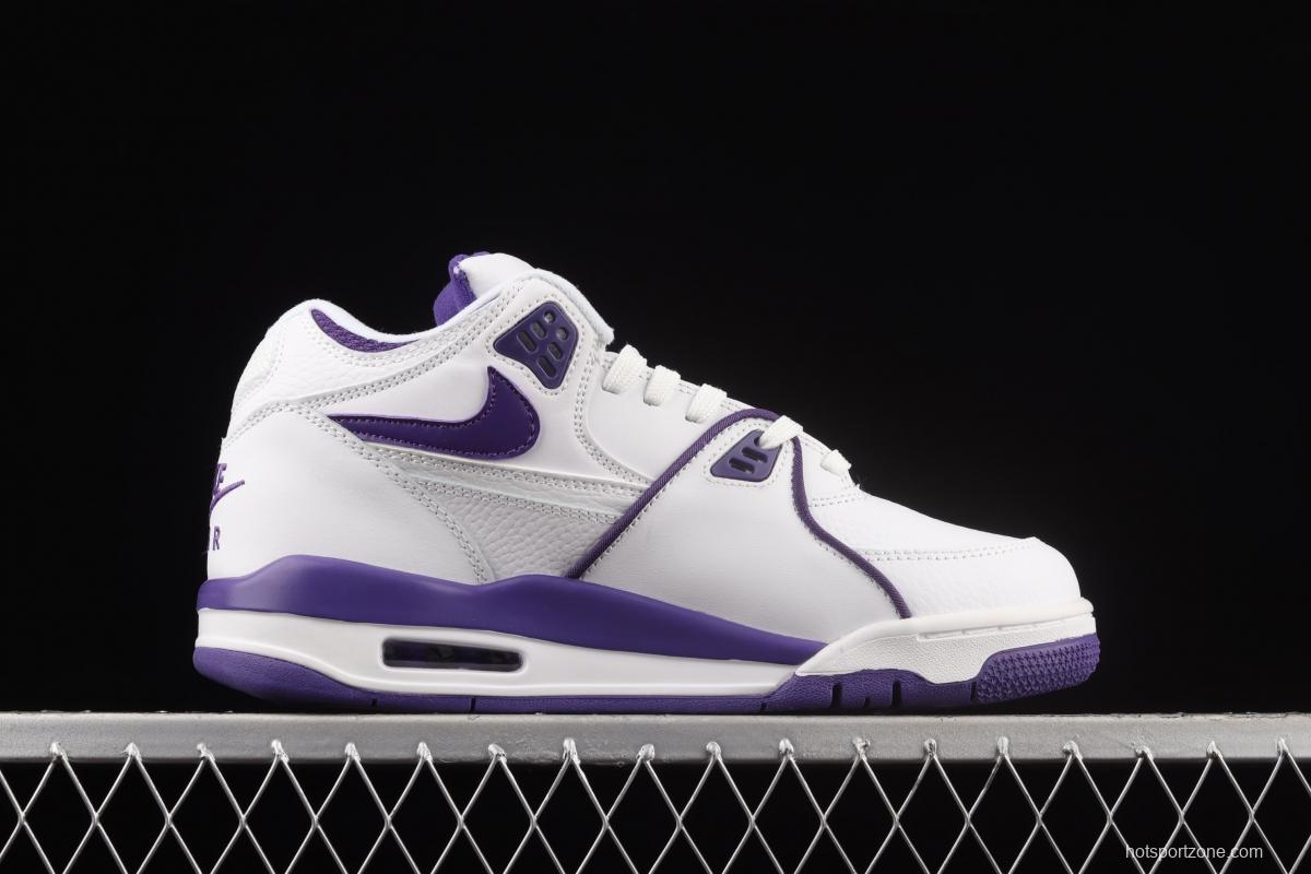 NIKE Air Flight 89 White and Purple Air cushion Basketball shoes CN0050-101