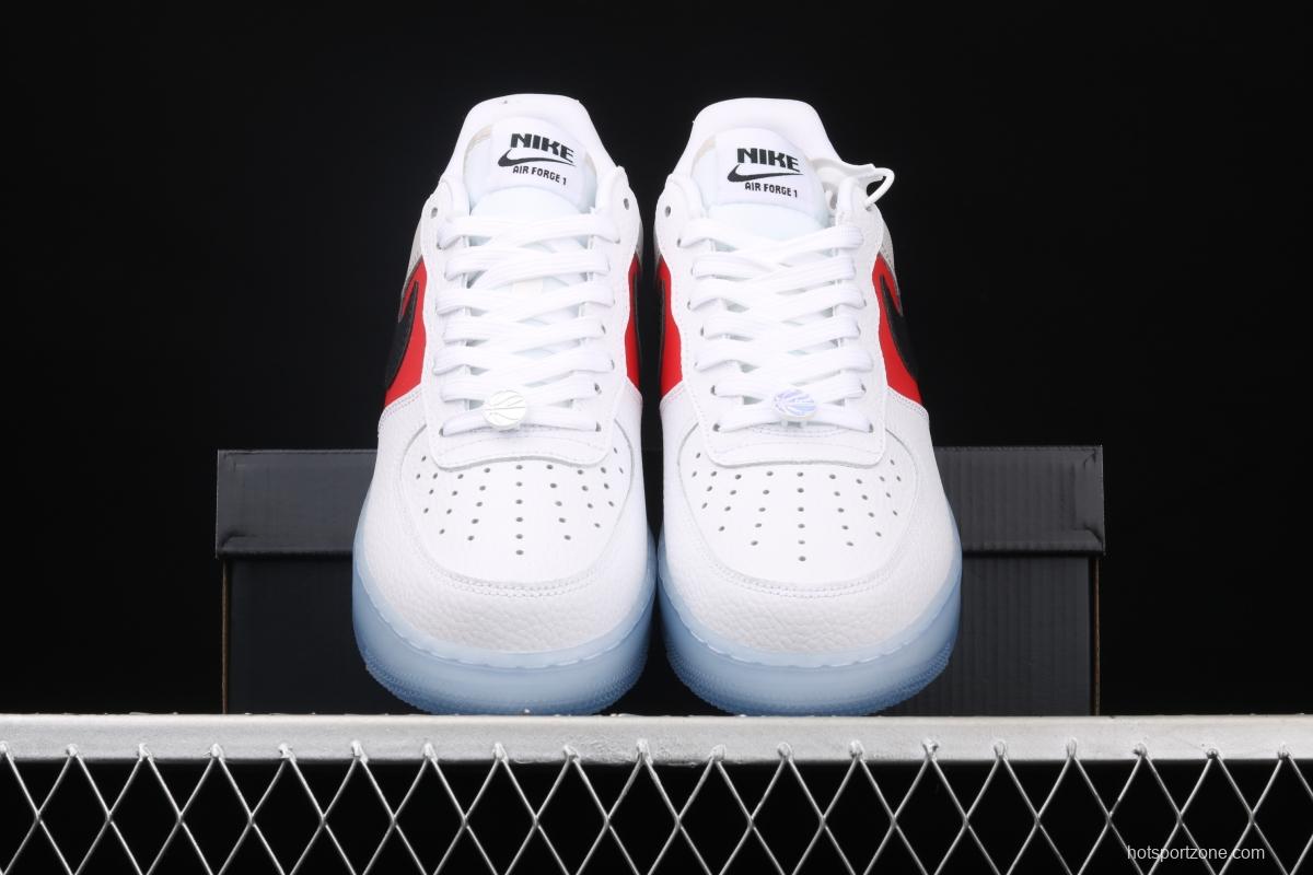 NIKE Air Force 1 Low white and red stitched transparent soles and low upper casual board shoes CT2295-110,