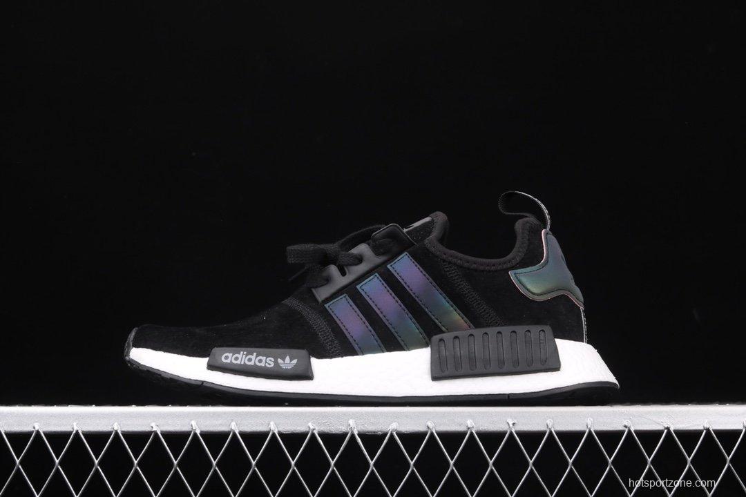 Adidas NMD_R1 F97579 pig leather black and white running shoes