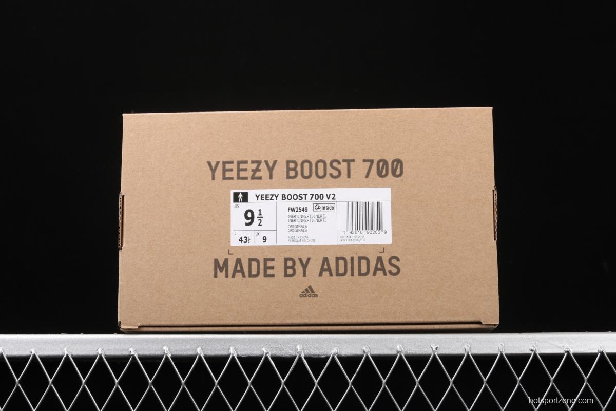 Adidas Yeezy Boost 700V2 Inertia FW2549 Kanye coconut 700V2 grayish blue running shoes 3M reflective BASF popcorn outsole